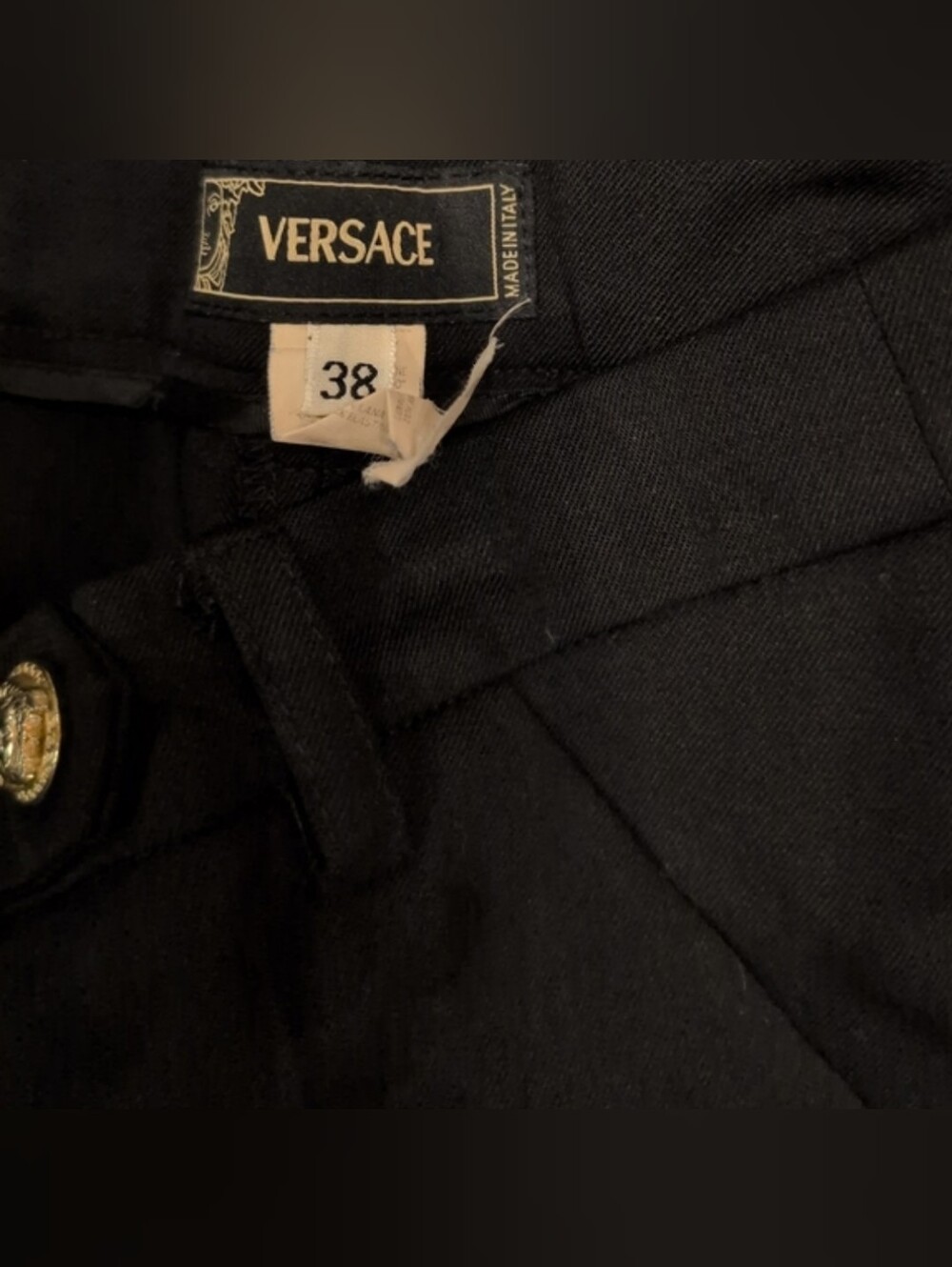 Versace Black Pants Size 38 - Picture 2 of 5
